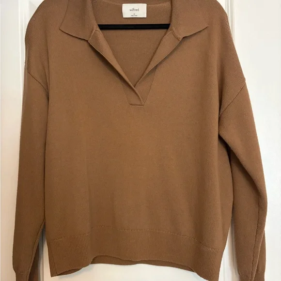 Aritzia Wilfred Clara Sweater in Camel - Picture 1 of 5